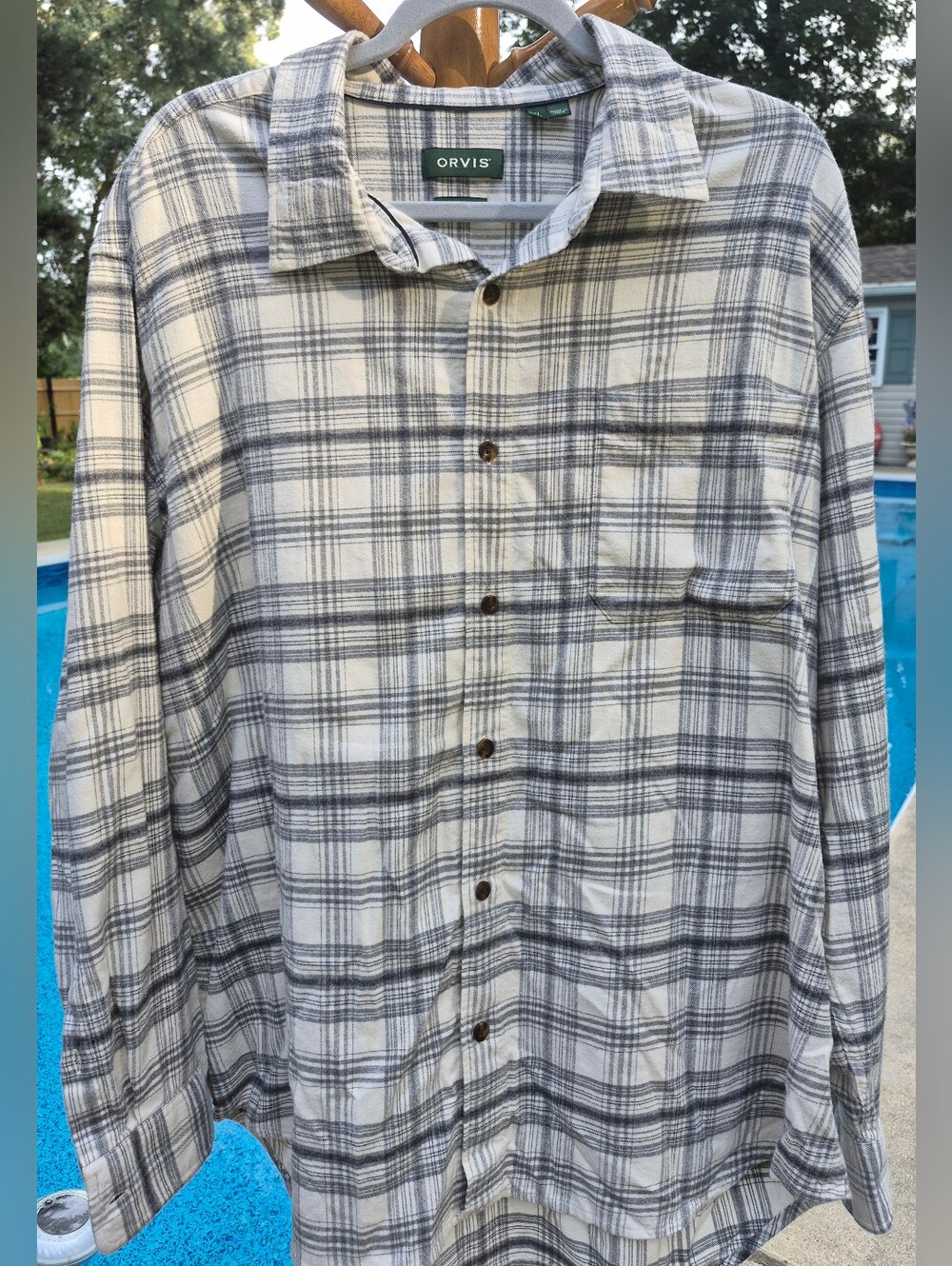 Set Of 2 Orvis Heavyweight Plaid Flannels Buttons-Down - Picture 2 of 7
